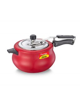 Prestige - Nakshatra Duo Plus Svachh Aluminium Spillage Control Handi Pressure Cooker 5L Red