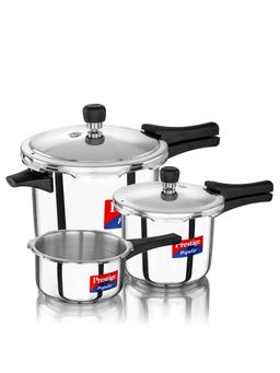 Prestige - Popular Stainless Steel Outer Lid Pressure Cooker Combo Pack (2+3+5 Litres)