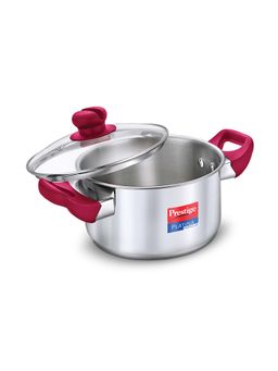 Prestige - Platina Popular Stainless Steel Casserole with Glass Lid 18cm 2 L Silver