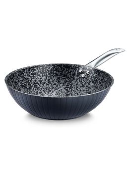 Prestige - Durastone Hard Anodised 6Layer Non-Stick Wok 28cm 3.5L Stainless Steel Handles Black