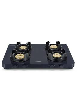 Prestige - Edge PEBS 04 Manual Powder Coated Aluminium Frame 4 Burners Gas Stove Black