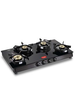 Prestige - Svachh Neo Toughened Glasstop Gas Stove- Liftable 4 Burners Black- GTSN 04 L