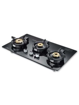 Prestige - Svachh Efficia 03AI Hob LP Gas Table Auto Ignition 3 Brass Burners Black