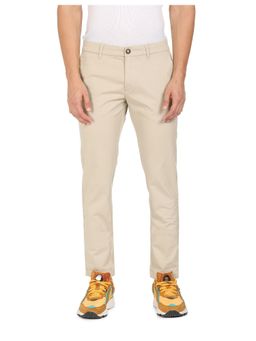 U.S. POLO ASSN. - Men Beige Denver Slim Fit Solid Trousers