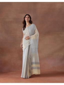 Fabindia - Women Yellow Cotton Silk Saree without Blouse