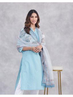 Fabindia - Blue Cotton Silk Dupatta