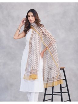 Fabindia - Natural Cotton Silk Off White Dupatta