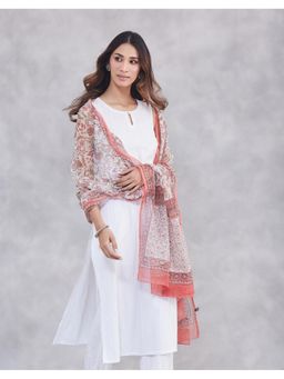 Fabindia - Red Cotton Silk Dupatta