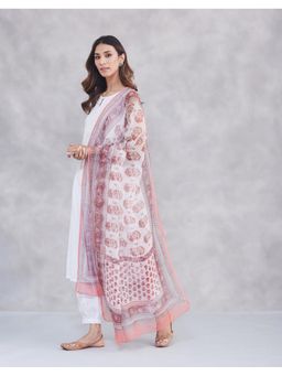 Fabindia - Pink Cotton Silk Dupatta