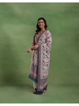 Fabindia - Natural Off White Cotton Hand Block Printed Dupatta