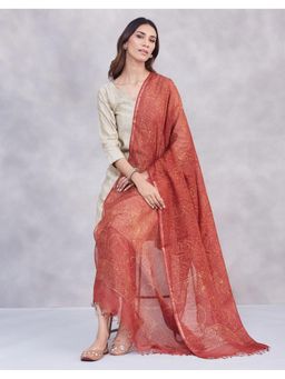 Fabindia - Rust Silk Blend Dupatta