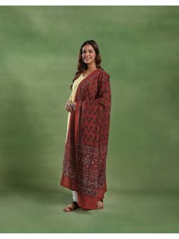 Fabindia - Red Cotton Ajrakh Printed Dupatta