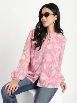 R&B - Pink Embroidery Regular Women Top