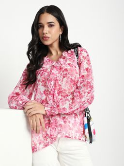 R&B - Pink Floral Regular Women Top