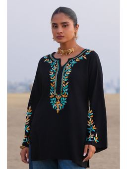 HOUSE OF KARI - Women Black Embroidered Kurta