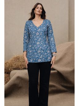 Aarsi - Women Blue Printed Kurti
