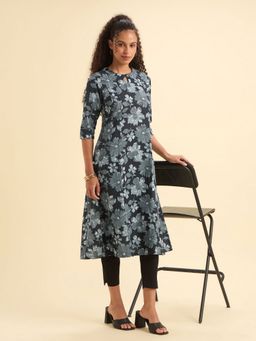 VISMAY - Women Black Floral Kurta