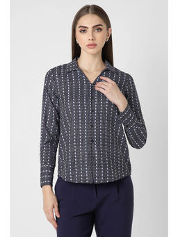 Van Heusen - Women Black Print Long Sleeves Formal Shirt
