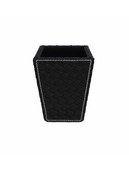 Premsons - Artificial Leatherette Woven Design Pen Holder - Black