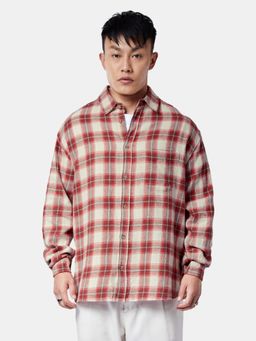 The Souled Store - Checks Red Brown and Cream Men Relaxed Shirts
