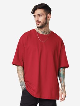 The Souled Store - Solids Classic Red Oversized T Shirts