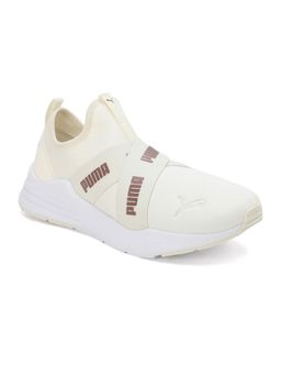 Puma - Wired Run Slipon Metallics Women Cream Casual Shoes