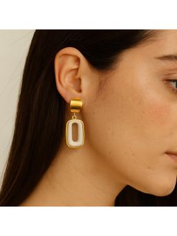 Dkane Designs - Women Off White Stainless Steel Earrings