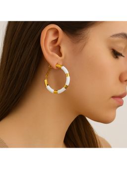 Dkane Designs - Women White Stainless Steel Earrings