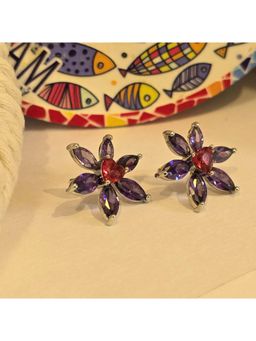 Dkane Designs - Women Purple Stainless Steel Earrings