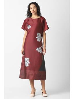 Van Heusen - Women Maroon Polyester Dress