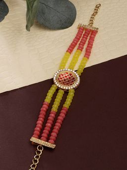 Zaveri Pearls - Multicolor Beaded Multistrand Ethnic Bracelet-ZPFK14407