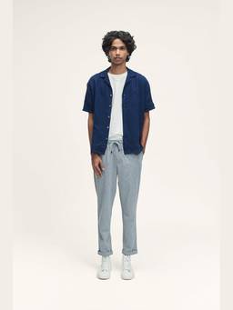 TERRA LUNA - Palawan Blue Khadi Plain Shirt
