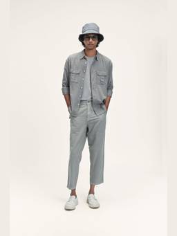 TERRA LUNA - Bellatrix Charcoal Khadi Solid Shirt