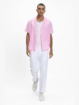 TERRA LUNA - Palawan Pink Hand Block Printed Shirt