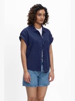 TERRA LUNA - Electra Blue Khadi Solid Shirt