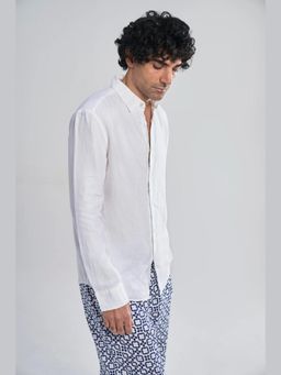 TERRA LUNA - Coda White Linen Beach Shirt