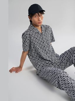 TERRA LUNA - Menton Black Khadi Printed Shirt
