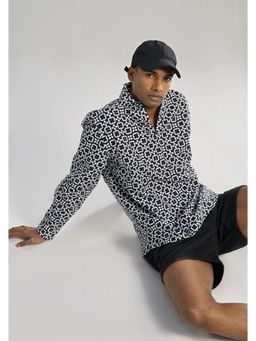 TERRA LUNA - Glen Black Khadi Printed Pop Over Shirt