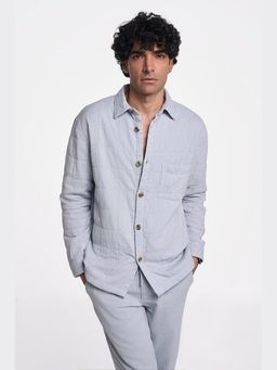 TERRA LUNA - Hunter Grey Quilted Khadi Shirt