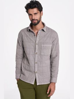 TERRA LUNA - Hunter Charcoal Quilted Khadi Shirt
