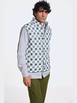 TERRA LUNA - Nix Olive Printed Grey Puffer Jacket