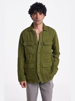 TERRA LUNA - Felis Linen Olive Traveller Jacket