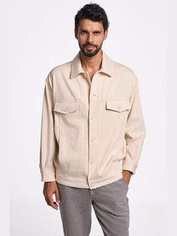 TERRA LUNA - Lynx Khadi Cream Oversized Jacket