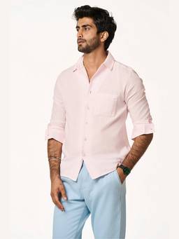 TERRA LUNA - Alto Pink Lite Khadi Sporty Shirt