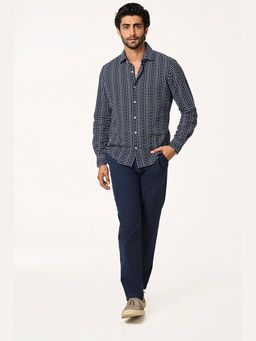 TERRA LUNA - Cristo Blue Khadi Printed Shirt
