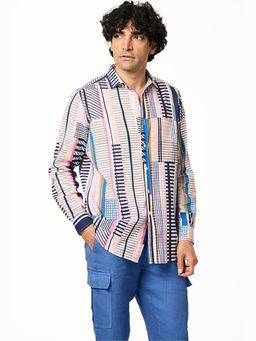 TERRA LUNA - Sola Astrists Plaid Pink Khadi Shirt