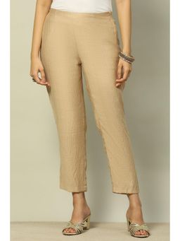 Rangriti - Women Beige Poly Viscose Straight Pant