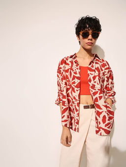 ONLY - Red Printed Shirt