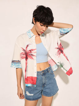 ONLY - Beige Printed Shirt