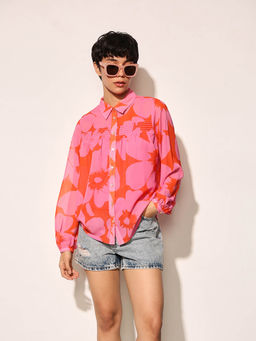 ONLY - Pink Printed Shirt